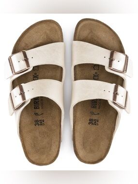 BIRKENSTOCK ‘Arizona’ Sandals in Graceful Pearl White